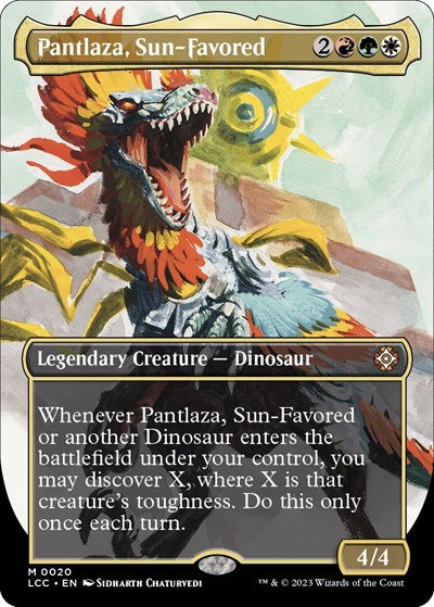 Pantlaza, Sun-Favored (Borderless) (Commander: The Lost Caverns of Ixalan) Light Play Foil