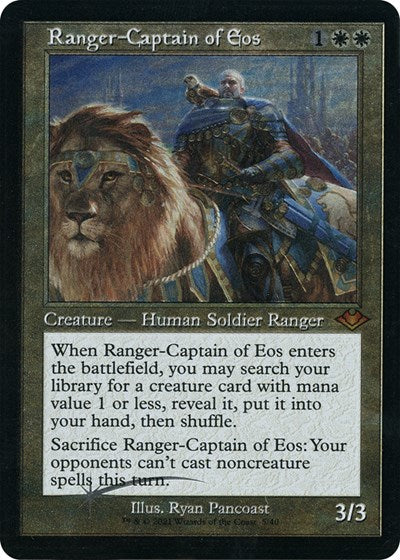 Ranger-Captain of Eos (Retro Frame) (Foil Etched) (Modern Horizons 1 Retro Frames) Light Play Foil