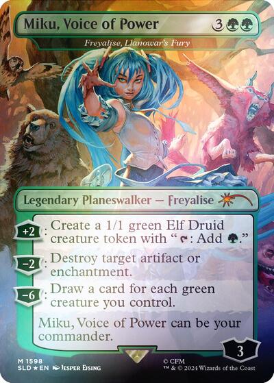 Miku, Voice of Power - Freyalise, Llanowar's Fury (Rainbow Foil) (Secret Lair) Near Mint Foil