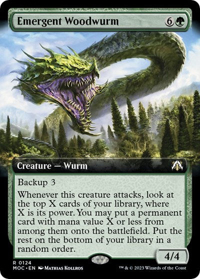 Emergent Woodwurm (Extended Art) (Commander: March of the Machine) Light Play