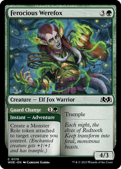 Ferocious Werefox (Wilds of Eldraine) Medium Play
