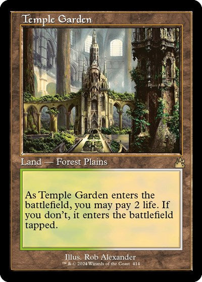 Temple Garden (Retro Frame) (Ravnica Remastered) Light Play