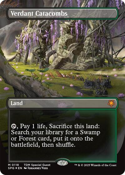 Verdant Catacombs (Borderless) (Dragonscale Foil) (Special Guests) Near Mint Foil