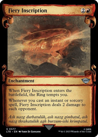 Fiery Inscription (Showcase Scrolls) (Universes Beyond: The Lord of the Rings: Tales of Middle-earth) Light Play Foil