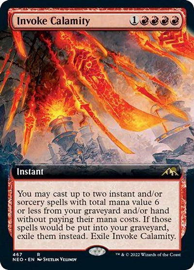 Invoke Calamity (Extended Art) (Kamigawa: Neon Dynasty) Light Play