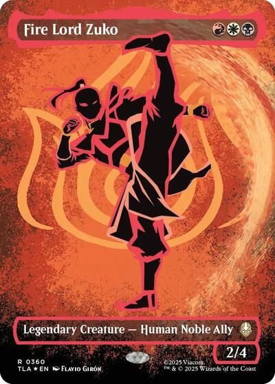 Fire Lord Zuko (Borderless) (Neon Ink Foil) (Avatar: The Last Airbender) Near Mint Foil