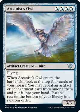 Arcanist's Owl (Commander: Kamigawa: Neon Dynasty) Light Play