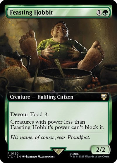 Feasting Hobbit (Extended Art) (Commander: The Lord of the Rings: Tales of Middle-earth) Light Play