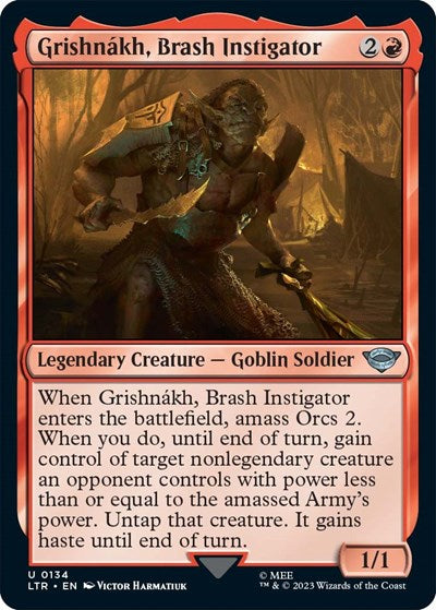 Grishnakh, Brash Instigator (Universes Beyond: The Lord of the Rings: Tales of Middle-earth) Light Play Foil