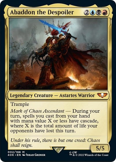 Abaddon the Despoiler (Surge Foil) (Universes Beyond: Warhammer 40K) Light Play Foil