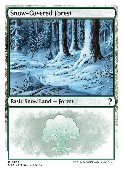 Snow-Covered Forest (White Border) (Mystery Booster 2) Light Play