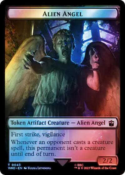 Alien Angel / Food (0058) Double-Sided Token (Surge Foil) (Universes Beyond: Doctor Who) Near Mint Foil