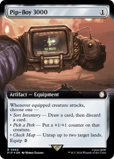 Pip-Boy 3000 (Extended Art) (Surge Foil) (Universes Beyond: Fallout) Light Play Foil