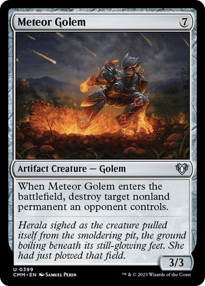 Meteor Golem (Commander Masters) Light Play Foil