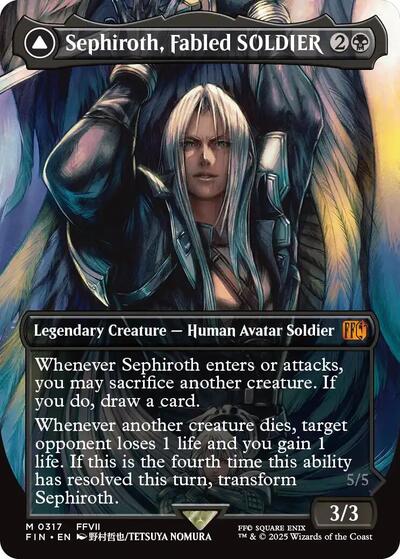 Sephiroth, Fabled SOLDIER (Borderless) (0317) (Universes Beyond: FINAL FANTASY) Near Mint Foil