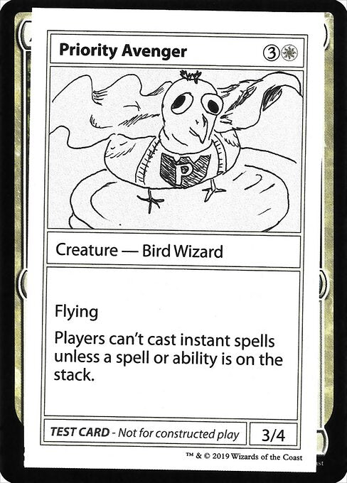 Priority Avenger (No PW Symbol) (Mystery Booster Test Print 2021) Damaged / Poor
