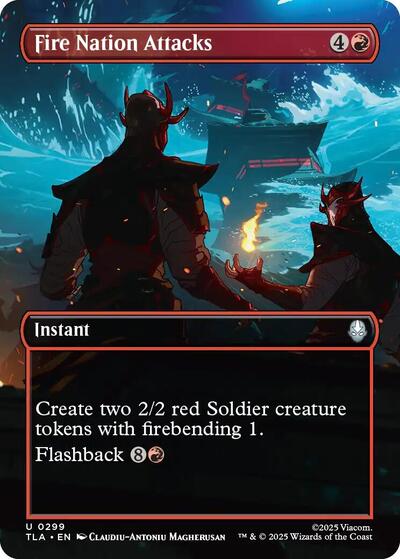Fire Nation Attacks (Borderless) (Avatar: The Last Airbender) Light Play Foil