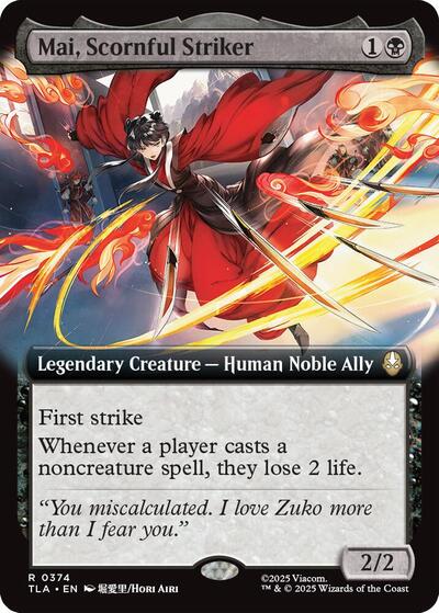 Mai, Scornful Striker (Extended Art) (Avatar: The Last Airbender) Light Play