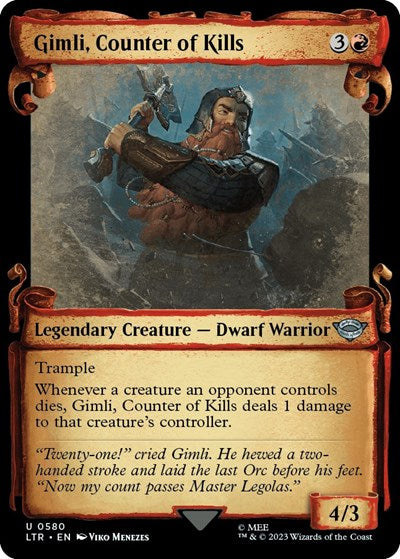 Gimli, Counter of Kills (Showcase Scrolls) (Universes Beyond: The Lord of the Rings: Tales of Middle-earth) Near Mint