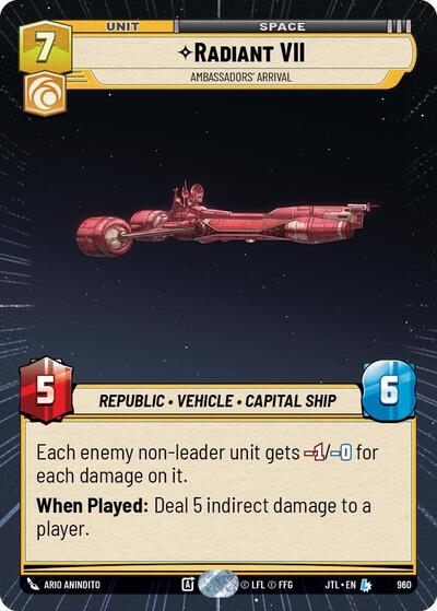 Radiant VII Ambassadors' Arrival (Hyperspace Foil) (Jump to Lightspeed) Near Mint Foil