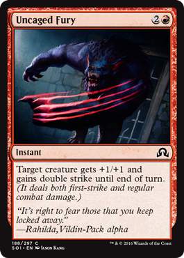 Uncaged Fury (Shadows Over Innistrad) Medium Play Foil