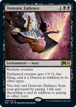 Demonic Embrace (Magic 2021 Core Set) Medium Play