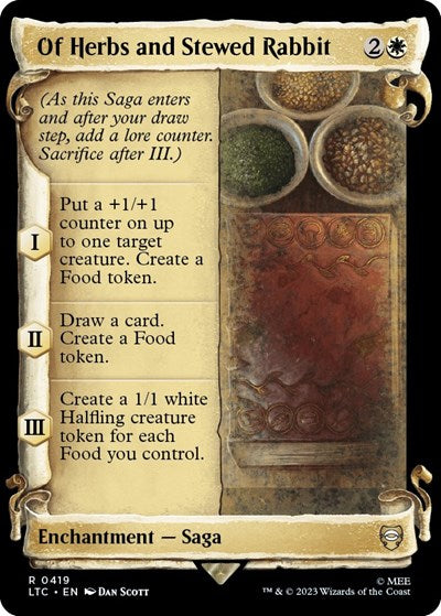 Of Herbs and Stewed Rabbit (Showcase Scrolls) (Commander: The Lord of the Rings: Tales of Middle-earth) Light Play Foil