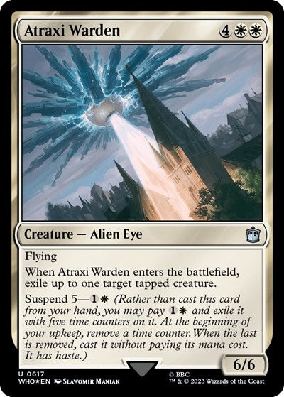 Atraxi Warden (Surge Foil) (Universes Beyond: Doctor Who) Light Play Foil