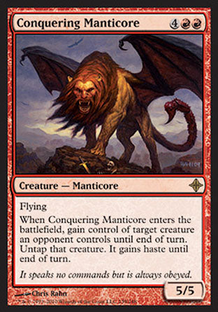 Conquering Manticore (Rise of the Eldrazi) Heavy Play Foil