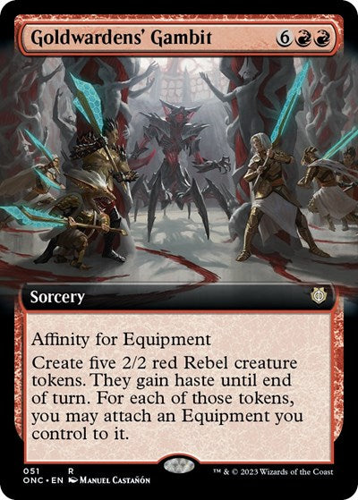 Goldwardens' Gambit (Extended Art) (Commander: Phyrexia: All Will Be One) Near Mint