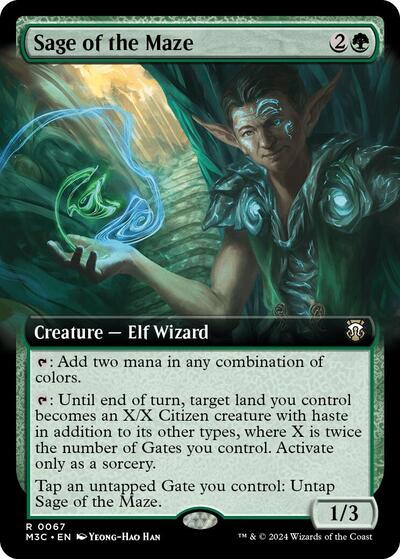 Sage of the Maze (Extended Art) (Commander: Modern Horizons 3) Light Play