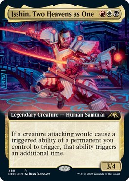 Isshin, Two Heavens as One (Extended Art) (Kamigawa: Neon Dynasty) Light Play Foil