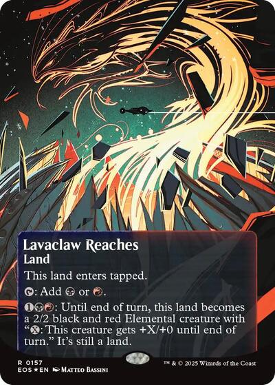 Lavaclaw Reaches (0157) (Borderless) (Galaxy Foil) (Stellar Sights) Light Play Foil