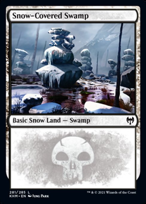 Snow-Covered Swamp (281) (Kaldheim) Medium Play Foil