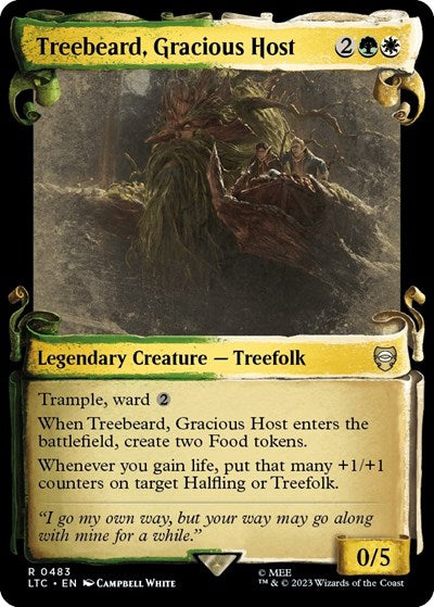 Treebeard, Gracious Host (Showcase Scrolls) (Commander: The Lord of the Rings: Tales of Middle-earth) Light Play