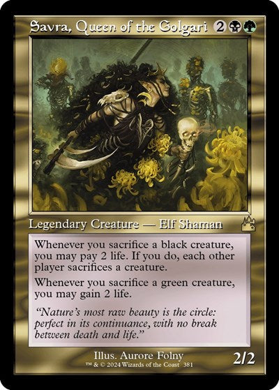 Savra, Queen of the Golgari (Retro Frame) (Ravnica Remastered) Light Play