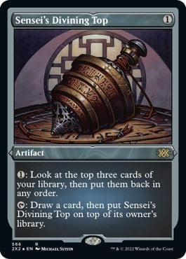 Sensei's Divining Top (Foil Etched) (Double Masters 2022) Light Play Foil