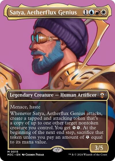 Satya, Aetherflux Genius (Borderless) (Commander: Modern Horizons 3) Near Mint Foil