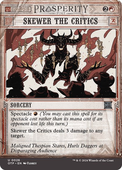 Skewer the Critics (Outlaws of Thunder Junction: Breaking News) Light Play