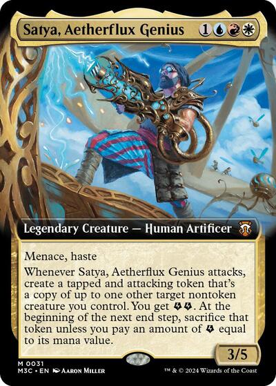 Satya, Aetherflux Genius (Extended Art) (Commander: Modern Horizons 3) Medium Play Foil