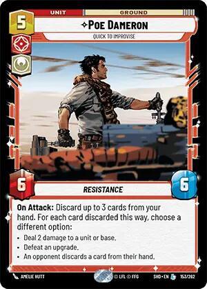 Poe Dameron Quick to Improvise (Shadows of the Galaxy) Near Mint Foil