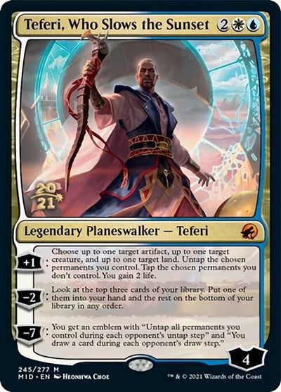 Teferi, Who Slows the Sunset (Promos: Prerelease Cards) Light Play Foil