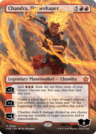 Chandra, Flameshaper (Borderless) (Foundations) Near Mint Foil