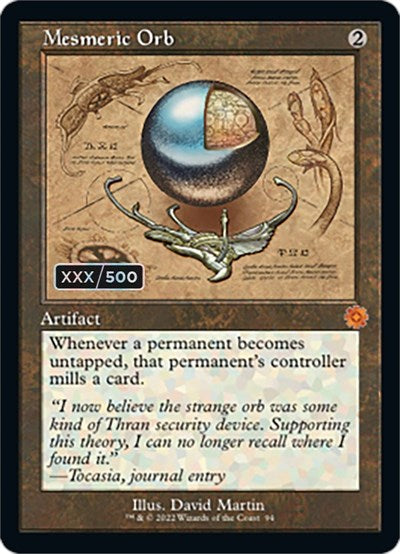 Mesmeric Orb (Schematic) (Serial Numbered) (The Brothers' War: Retro Frame Artifacts) Near Mint Foil