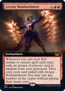 Arcane Bombardment (Extended Art) (Streets of New Capenna) Light Play Foil