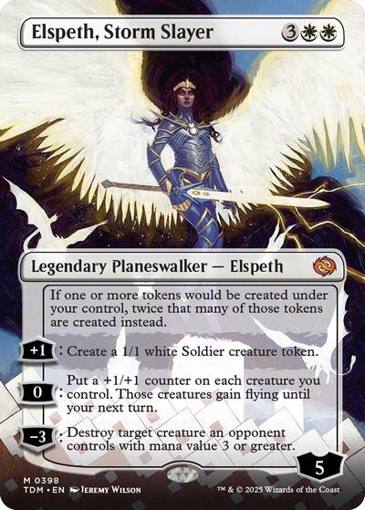 Elspeth, Storm Slayer (Borderless) (Tarkir: Dragonstorm) Near Mint