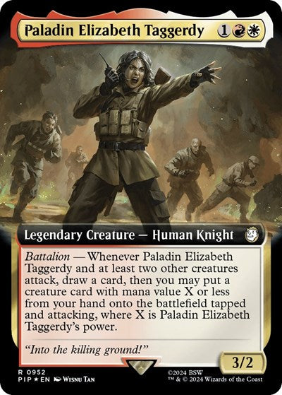 Paladin Elizabeth Taggerdy (Extended Art) (Surge Foil) (Universes Beyond: Fallout) Light Play Foil