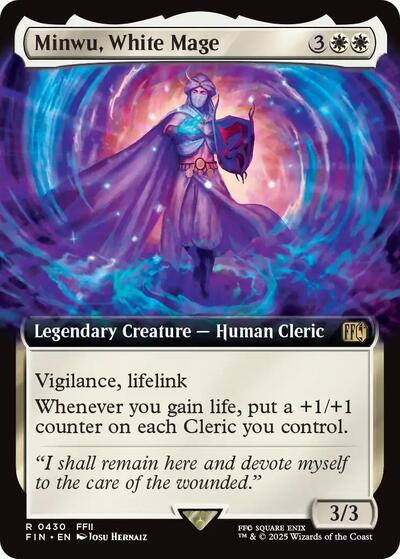 Minwu, White Mage (Extended Art) (Universes Beyond: FINAL FANTASY) Light Play Foil