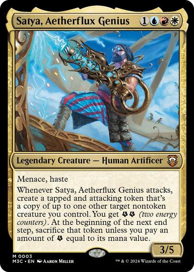 Satya, Aetherflux Genius (Commander: Modern Horizons 3) Light Play