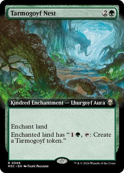 Tarmogoyf Nest (Extended Art) (Ripple Foil) (Commander: Modern Horizons 3) Light Play Foil